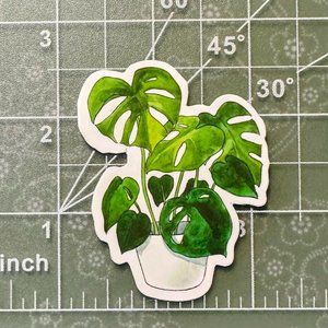 🌿 **Monstera Deliciosa Waterproof Vinyl Sticker** 🌿